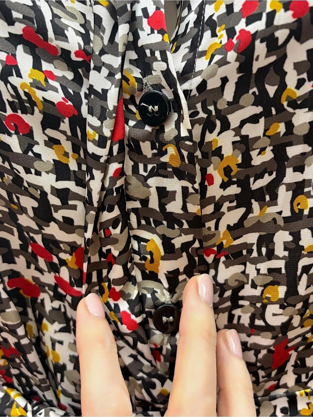 Marina Rinaldi Abstract Print Midi Shirtdress Dress w/Slip Size 20 - Picture 10 of 16